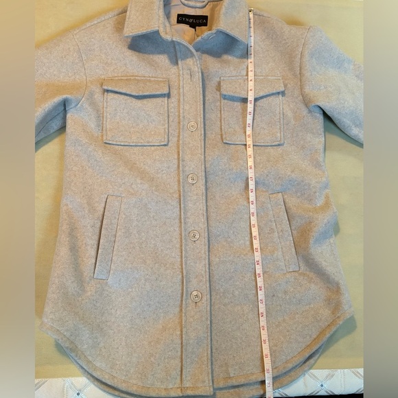 NEW w/TAGS Cyn & Luca Ivory Pea Coat Jacket Shirttail Hem Outerwear Size Medium - Picture 10 of 10